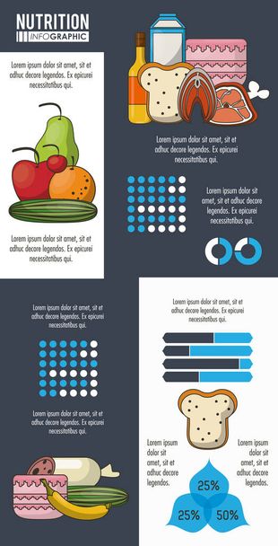 Nutrition and food infographic - Вектор,изображение