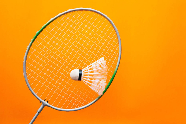 Badminton racket and shuttlecock for leisure outdoor recreational and sport activity - 写真・画像