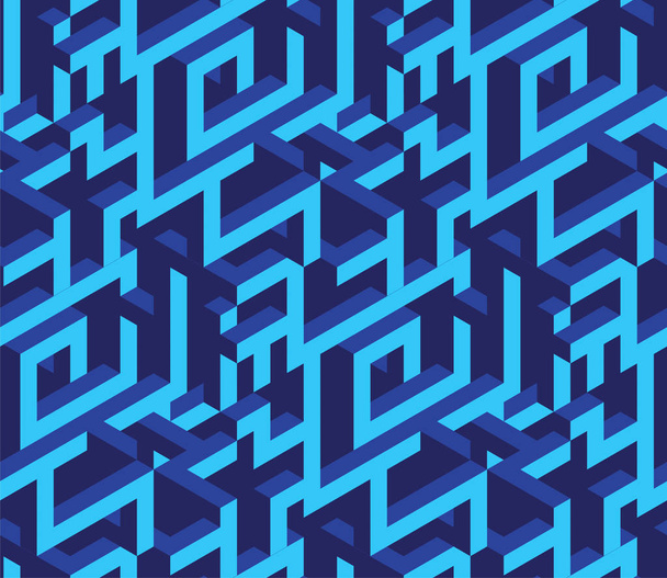 Isometrische labirynth patroon - Vector, afbeelding