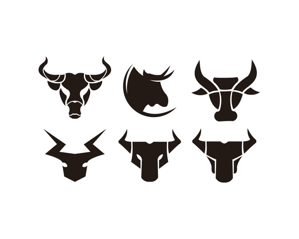 Stier hoorn dierlijke silhouet boerderij pictogram. Geïsoleerd en vlakke afbeelding. Vectorafbeelding - Vector, afbeelding