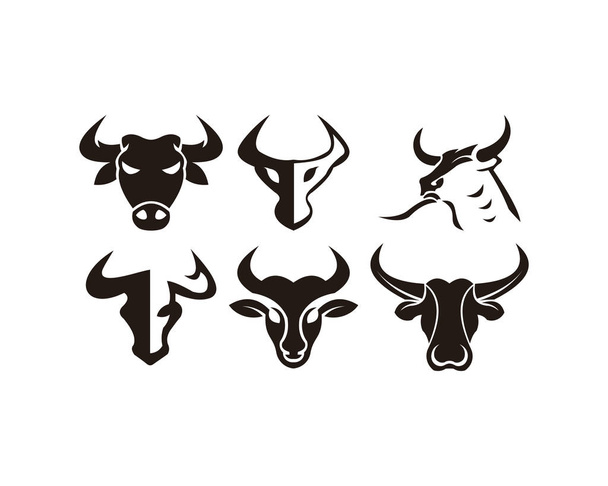 Stier hoorn dierlijke silhouet boerderij pictogram. Geïsoleerd en vlakke afbeelding. Vectorafbeelding - Vector, afbeelding