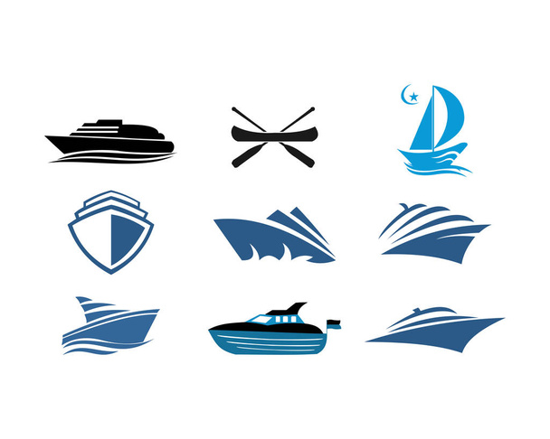 morze statek łódź żeglarstwo wektor logo - Wektor, obraz