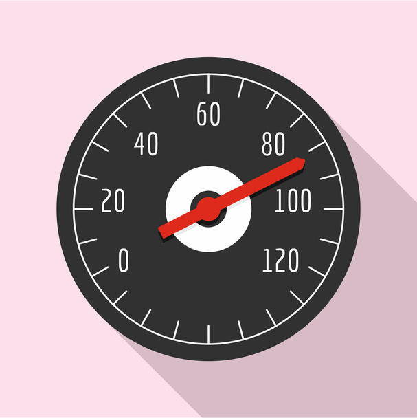 Kerékpáros sebességmérő ikon, lapos stílusú - Vektor, kép