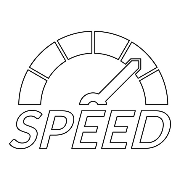 Speedometer design logo, outline style - Vektör, Görsel
