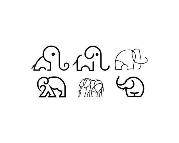 ensemble silhouette logo animal éléphant
 - Vecteur, image