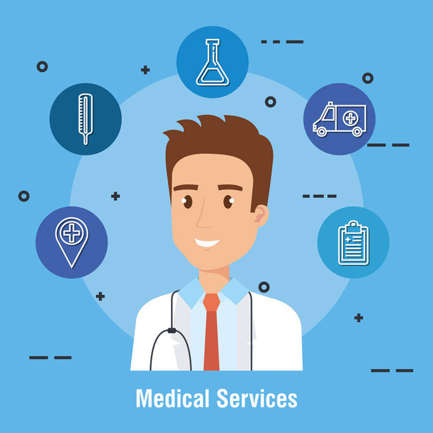 dokter karakter medische gezondheidszorg - Vector, afbeelding