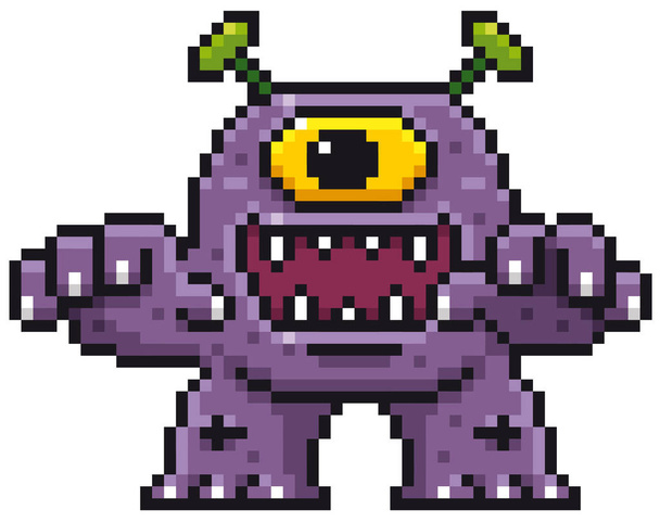 Vector illustration of Cartoon Monster - Pixel design - ベクター画像