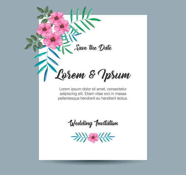 tarjeta de invitación con decoración de flores
 - Vector, Imagen