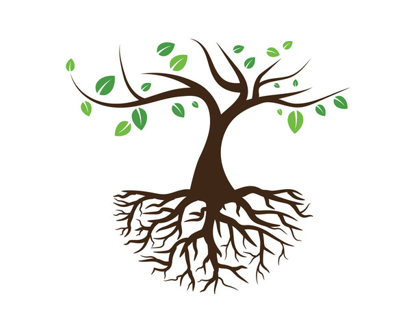 緑の木の葉の生態系の自然要素ベクトルのロゴ - ベクター画像