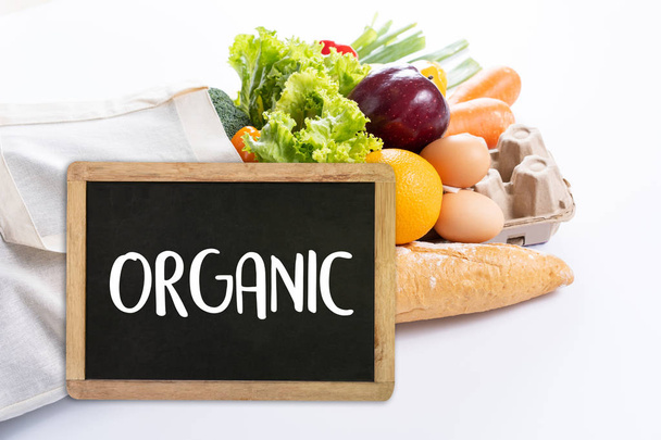 Organic grocery shopping fruits and vegetables Healthy Delicious - Foto, Bild