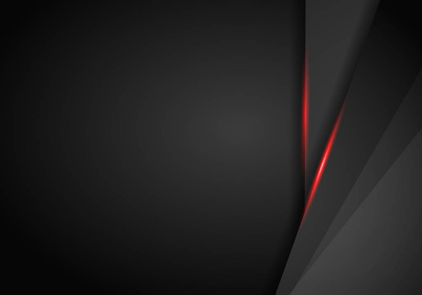 Abstract Metallic modern Red black frame design innovation concept layout background. Technology background with metallic banner. Dark abstract background. Vector illustration EPS 10. - Vector, imagen