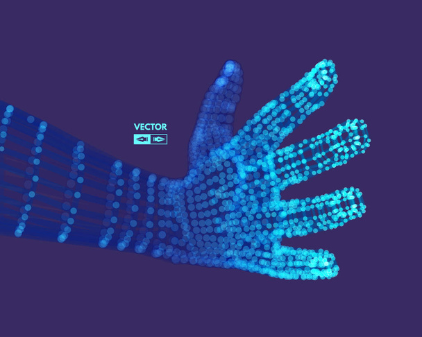 Human Arm. Hand Model. Connection structure. Future technology concept. 3D Vector illustration. - Vektor, Bild