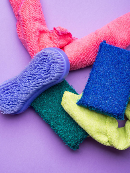 Abstract background with cleaning cloths, sponges - Photo, Image