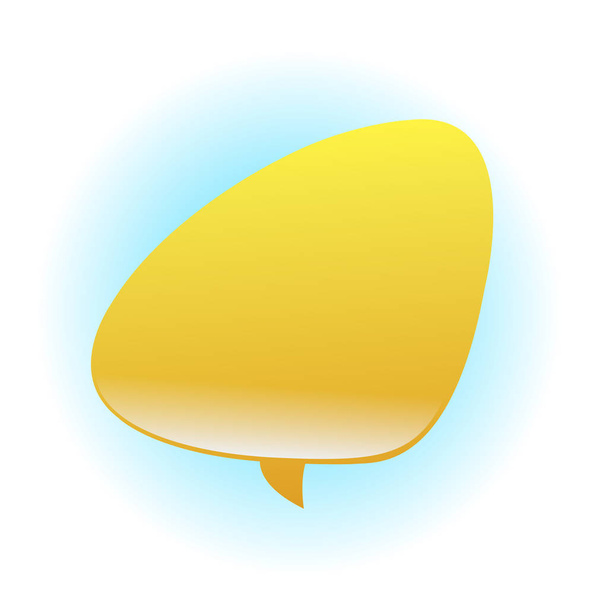 Yellow speech bubble on white background - Wektor, obraz