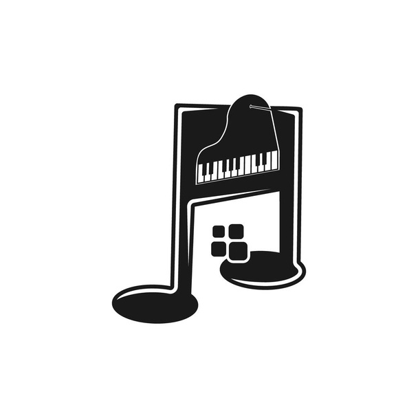 Modèle de conception de logo pour piano. Illustration vectorielle - Vecteur, image