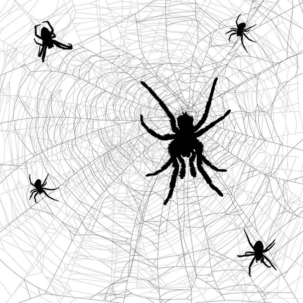 απεικόνιση με ιστό αράχνης απομονωμένο σε λευκό φόντο - Διάνυσμα, εικόνα