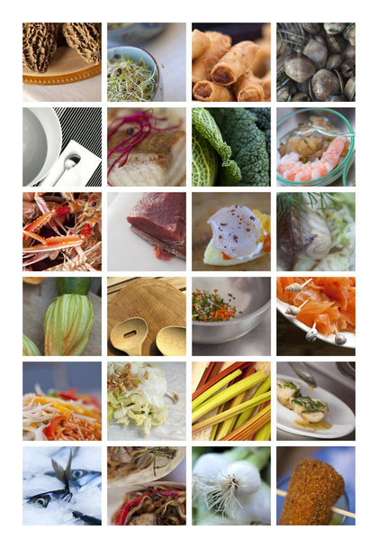 Mnoho asijských pokrmů na koláž - Fotografie, Obrázek