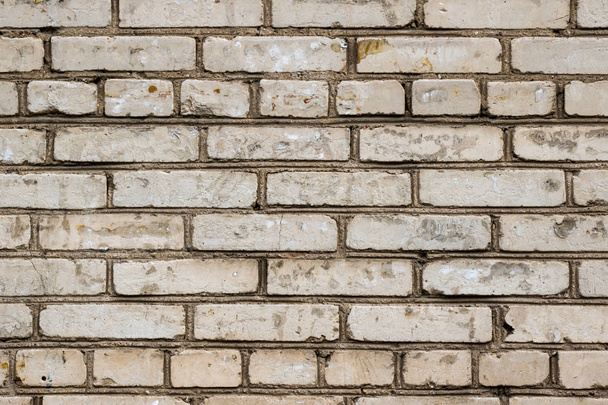 Muur van witte bakstenen, patroon of achtergrond voor tekst - Foto, afbeelding
