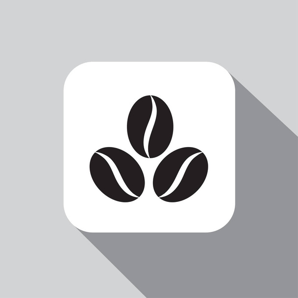 Icono de café de granos vectoriales sobre un fondo con una sombra
 - Vector, imagen