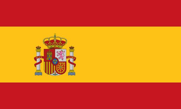 Detaillierte Abbildung Nationalflagge Spanien - Vektor, Bild