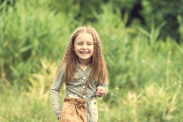 cute little girl is walking in summer - Fotografie, Obrázek