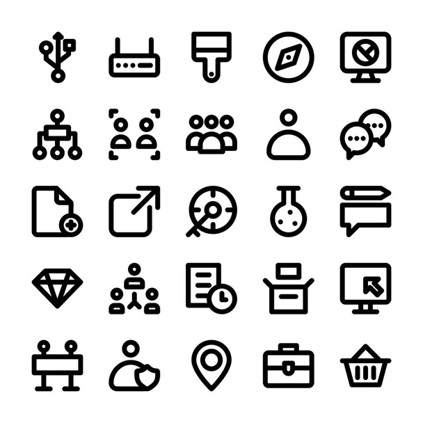 User Interface Bold Line Icons Vector  - Vector, Image