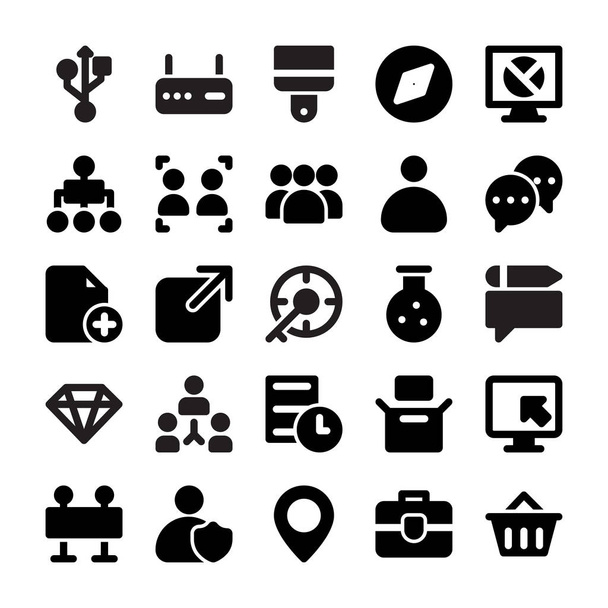 User Interface Glyph Icons Vector  - Vector, Image