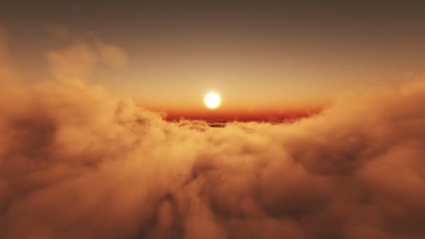 latać nad chmur zachód słońca - Materiał filmowy, wideo