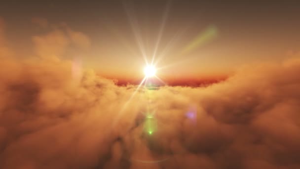 fly above clouds sunset - Footage, Video