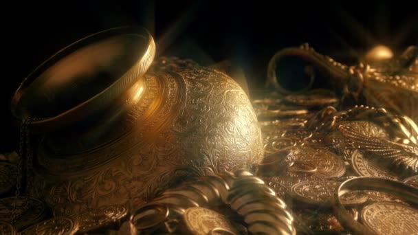 Pasando la pila del tesoro del oro Spakrling
 - Metraje, vídeo