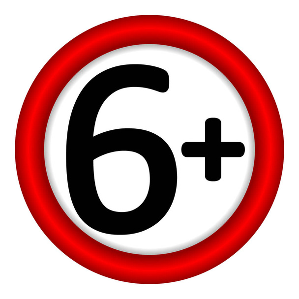 6 age restriction sign on white background. Iillustration. - Foto, immagini