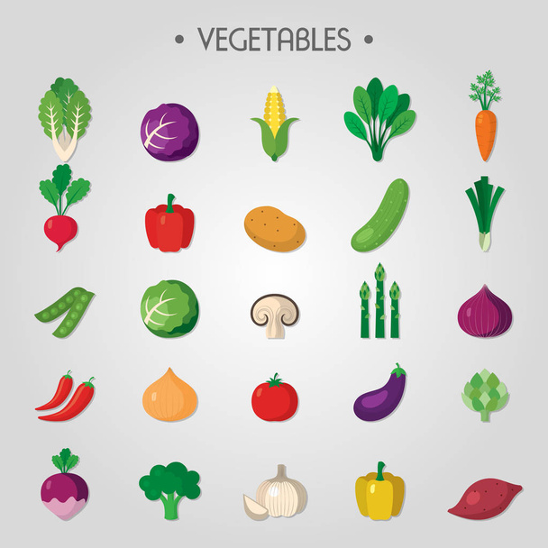 υγιή πράσινα τρόφιμα βιολογικής διατροφής λαχανικών - Διάνυσμα, εικόνα