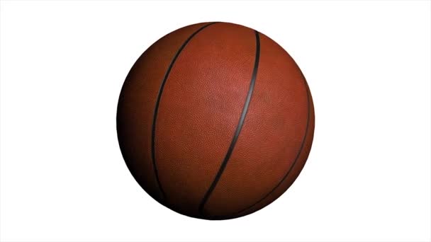 白い背景の上のシームレスなバスケット ボールのアニメーションをループのボール。スポーツとレクリエーションの概念。バスケット ボールのボールのアニメーション - 映像、動画