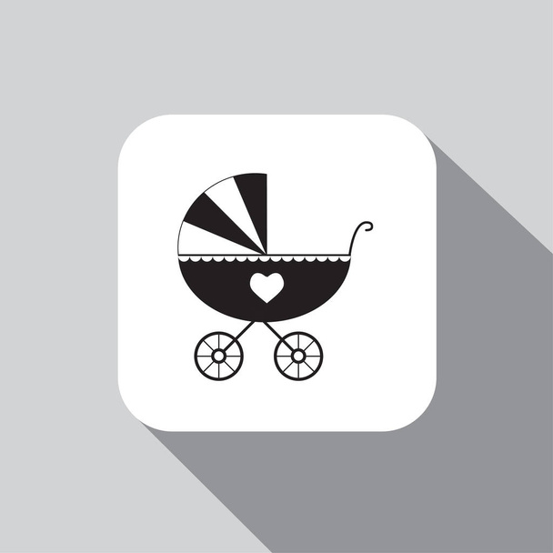 Baby wandelwagen pictogram. Vector-pictogram. - Vector, afbeelding