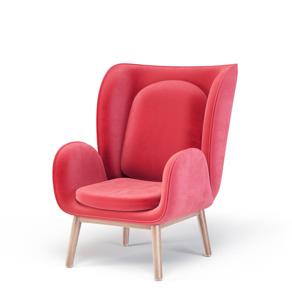 modern red armchair isolated on white background - Zdjęcie, obraz