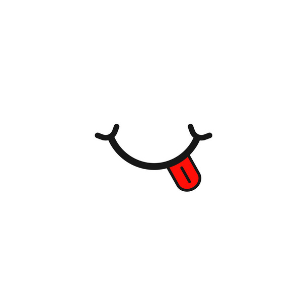 icono sonriente con lengua roja
  - Vector, imagen