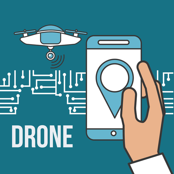 Drone technologie futuristische - Vector, afbeelding