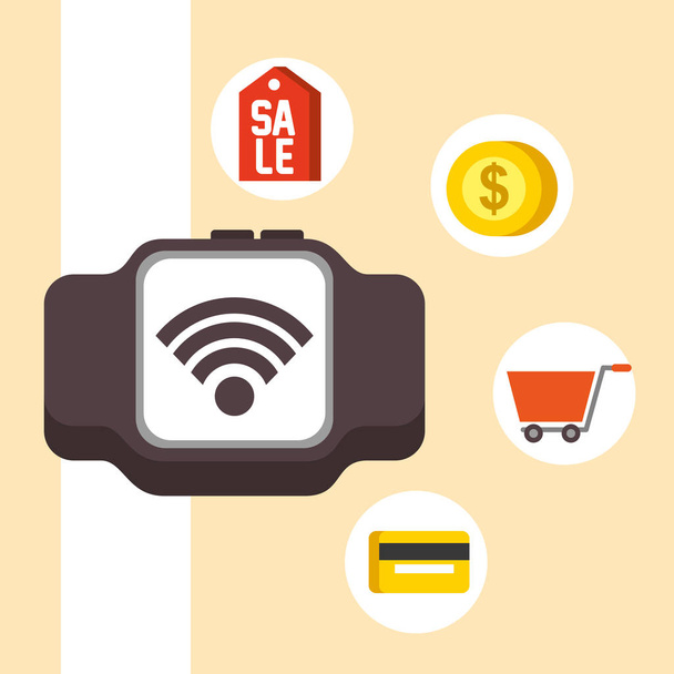NFC Zahlungstechnologie - Vektor, Bild