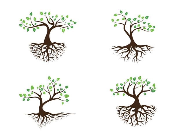 Logos of green Tree leaf ecology nature element vector - Vector, Image