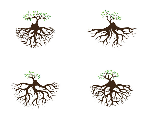 Logo 's van groene boomblad ecologie natuur element vector - Vector, afbeelding
