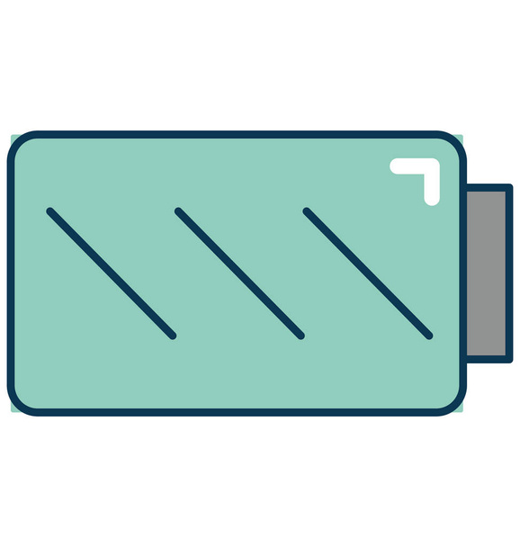Battery Outline Isolated With Color Vector Icon Fully Editable - Vector, Image