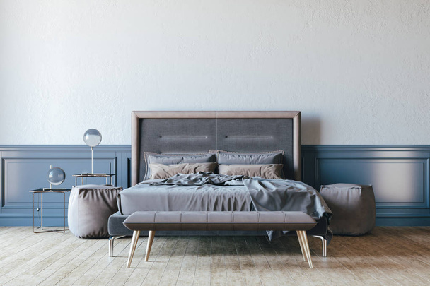 3d render of beautiful bedroom interior setup - Zdjęcie, obraz