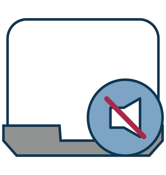Esquema de sonido del ordenador portátil aislado con el icono del vector de color totalmente editable
 - Vector, Imagen