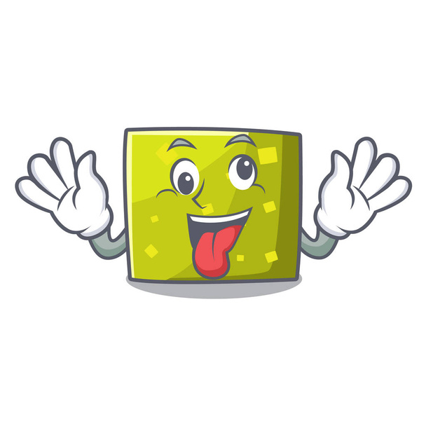 Crazy square mascot cartoon style - Vector, Imagen