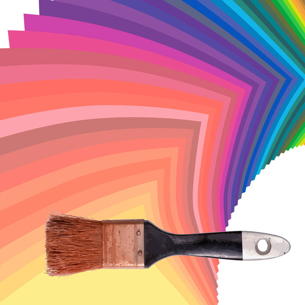 Farbpalettenführung und Pinsel auf weißem Hintergrund, Folge 10 Vektorillustration. - Vektor, Bild
