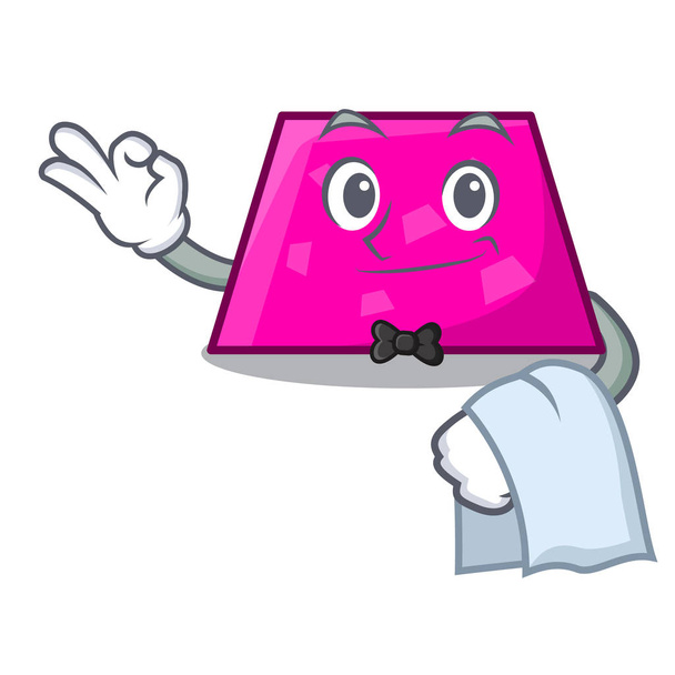 Waiter trapezoid mascot cartoon style - Vettoriali, immagini