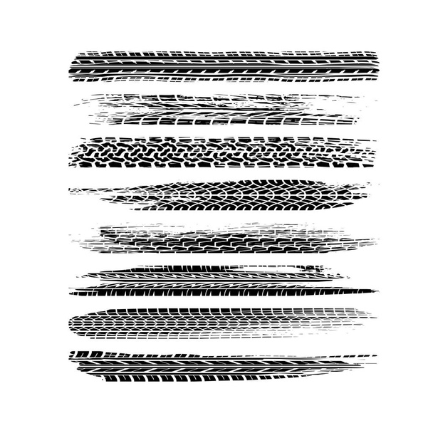Brushed tire tracks - Vector, Image