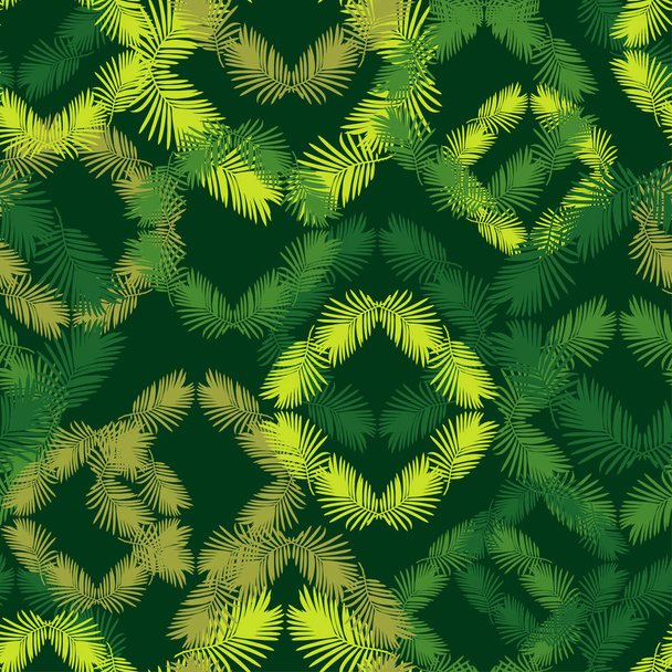 Seamless background with decorative leaves. Texture of rhombus. Texture of palm leaves. Textile rapport. - Wektor, obraz