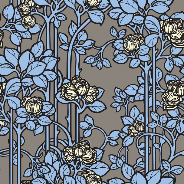 Floral seamless pattern. Flowers roses illustration - Вектор,изображение