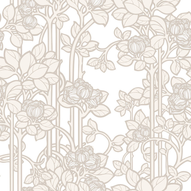 Floral seamless pattern. Flowers roses illustration - Διάνυσμα, εικόνα